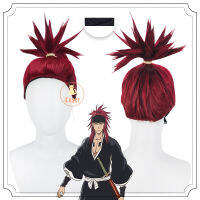 Renji Abarai แถบคาดศีรษะผมปลอมทรงหางม้าแดงเข้มอะนิเมะวิกผมคอสเพลย์พันปีเลือดสงครามการแยก6th ผู้ชาย