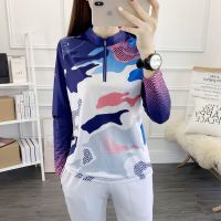 Womens Fashion Casual Urban Outdoor Long Sleeve T-Shirts Hiking Fishing Running Shirt Breathable Quick Dry Clothing Print Top