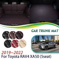 เสื่อฝาหน้าฝาหลังกระโปรงรถสำหรับโตโยต้า RAV4 RAV 4 Suzuki XA50 2019 2020 2021 2022 5ที่นั่งเสื่อรถหนังอุปกรณ์เสริมรถยนต์หรูหรา