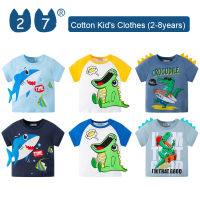 27Kids Store เสื้อยืดแขนสั้นของเด็กเสื้อยืดเด็กหญิงเด็กชายสำหรับเด็กทารก (1Y-8Y) 2023สำหรับเด็กผู้ชายฤดูร้อน