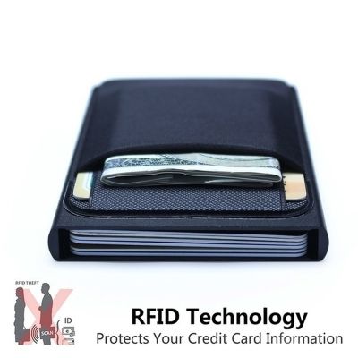 （Layor wallet） ผู้ชายธุรกิจอลูมิเนียมเงินสด ID ผู้ถือบัตร RFID ปิดกั้นบางโลหะกระเป๋าสตางค์กระเป๋าเงินเหรียญกรณีบัตรเครดิตกระเป๋าสตางค์ Rfid กระเป๋าสตางค์