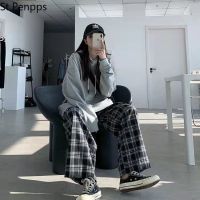 Wide Leg Pants Womens Hot Sale Summer Fall Chic High Waist All-match Teens Streetwear Ins Trendy Harajuku Plaid Womens Trouser