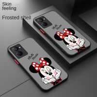 สำหรับ Realme 10 C30 C30s C35 Narzo 50i 50A Prime Minnie Mouse Contrast ปุ่ม Matte พลาสติกปลอกผิวเคสนิ่มใส่โทรศัพท์เคสกันกระแทก