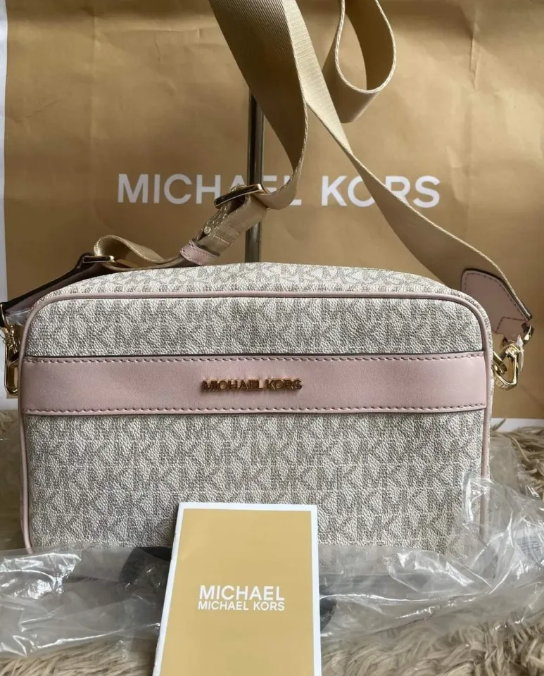 Original Michael Kors Kenly Pocket Large Crossbody Bag In Vanilla Powder  Blush Color