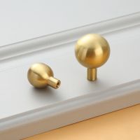 New Chinese Pure Copper Round Drawer Retro Ball Solid Wardrobe Door Handle Furniture Single Gold Handle Cabinet Knobs Furniture