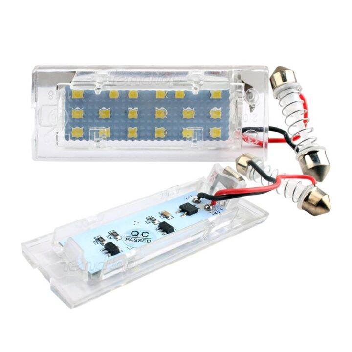 โคมไฟไฟท้ายหมายเลขป้ายทะเบียนรถ-led-แบบเต็ม2ชิ้นสีขาวสำหรับ-x5-bmw-e53-2001-2006-e83-x3-2004-2009ป้ายทะเบียน