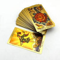 1 Deck Gold Tarot การ์ดพลาสติก Sliver พร้อมหนังสือคู่มือกันน้ำเกมกระดาน Divination โหราศาสตร์78 Oracle Cards