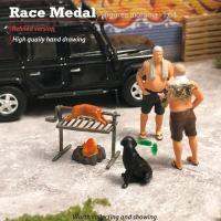 Racemedal1:64 3D Q และการสนทนากลางแจ้งบนเสียบไม้ตุ๊กตาขนาดเล็กฉาก Micro Characte