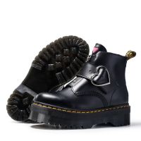 COD Dr. Martens Air Wair Peach Heart Boots Women Buckle Leather Short Boots Zipper Buckle Thick Bottom British Style