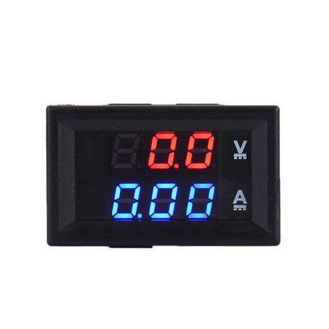 High Quality Dc 100v 10a Voltmeter Ammeter Blue Red Led Amp Dual