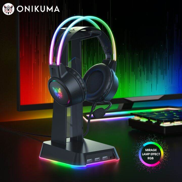 【Super Like】 ONIKUMA RGB Gaming Headphones with HD Flexible Mic 3.5mm ...