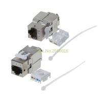 1Pc RJ45 Keystone Cat6/Cat6A Shielded FTP Zinc Alloy Module Network Keystone Jack Connector Adapter C26 Cables