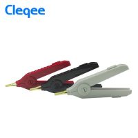 Cleqee P2004 6ชิ้น/ล็อต90มม. 20a 3ชิ้นจระเข้ทองแดงทองแผ่นคลิปคลิปการทดสอบเคลวินสีดำเทา