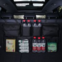 ✸㍿☏ Car Rear Seat Back Storage Bag Multi Hanging Nets Pocket Trunk Bag Organizer Auto Stowing Tidying Interior Accessories Supplies