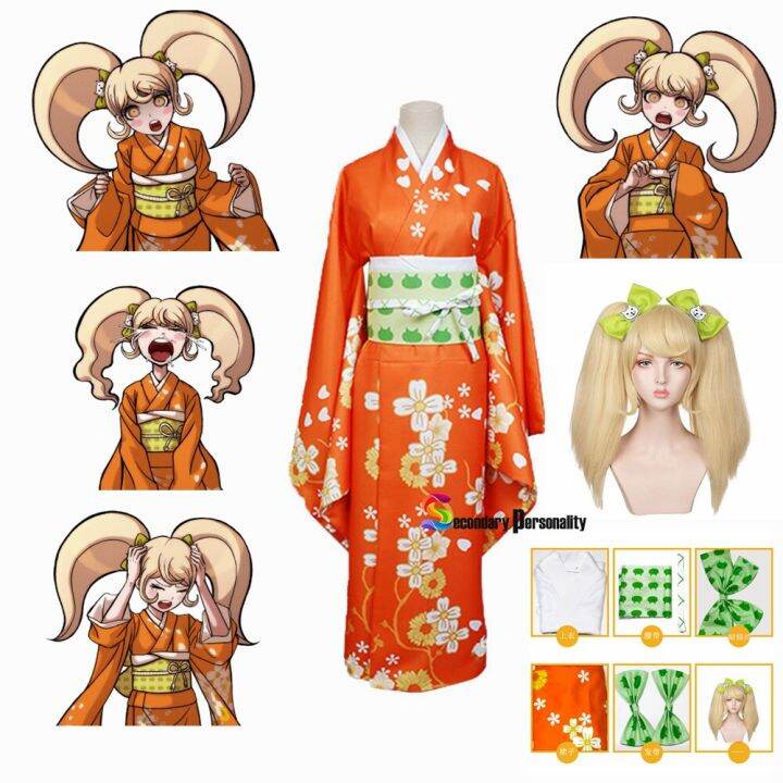 วิกผมคอสเพลย์-อะนิเมะ-super-danganronpa-2-hiyoko-sionji-hiyoko-วิกผมการแต่งกายคอสเพลย์-kimono-รองเท้าชุดสีส้มเสื้อทรงกิโมโน-kostuums-ฮาโลวีน