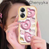 เคส Chenyyka สำหรับ OPPO Reno 8 T 5G Reno8 T A1 Pro 3D การ์ตูนน่ารักลวดลายความรักที่สร้างสรรค์สีสันสดใสขอบลอนป้องกันเลนส์กล้องเคสโทรศัพท์แบบใสนิ่มใสเคสซิลิโคนกันกระแทกกรอบ