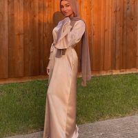 【CC】 2022 Muslim Abaya Loose Layered Sleeve A Dubai Plain Gown Up Dresses