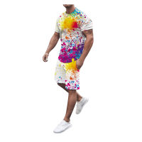 Summer Fashion Streetwear Mens Suits 2 Pieces S-3xl Printed Men Hawaiian Sets Vacation Short Sleeve T-shirt &amp; Shorts