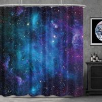 Baltan HOME LY1 Shower Curtain Galaxy Starry Sky Bathroom Curtain Digital Printing Universe Space Starry Bathroom Curtain