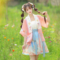 2022 Han element suit improved Hanfu female summer thin section Song-made Beizi student original national style dress