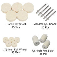 【cw】145Pcs Wool Felt Mounted Polishing Buffing Wheel OD 3-20mm grinding head For Dremel Drill Rotary Tool 3mm Shank ！