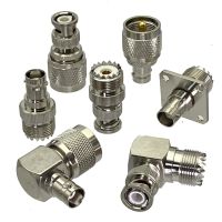 【YF】 1pcs Connector Adapter UHF PL259 SO239 to BNC Male Plug   Female jack Flange Right Angle RF Coaxial Wire Terminal 50ohm