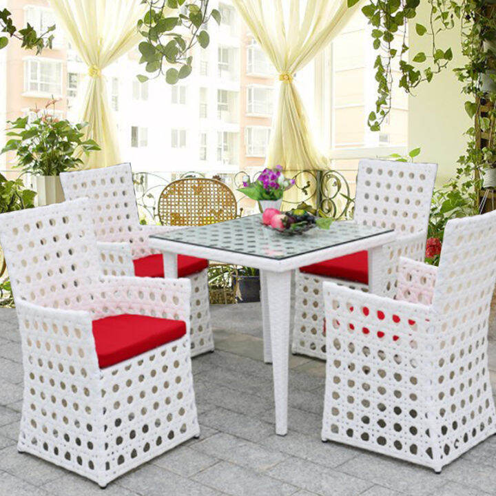 Rattan chair fivepiece balcony table and chair courtyard terrace villa