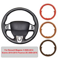 Hand-stitched Artificial Leather Car Steering Wheel Cover For Renault Megane 3 Scenic Fluence ZE Original Steering Wheel Braid Steering Wheels Accesso