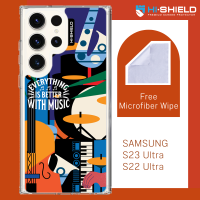 [S23ultra][S22ultra] HI-SHIELD Stylish เคสใสกันกระแทก Samsung S23ultra รุ่น Music4