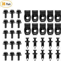 35Pcs เครื่องยนต์ภายใต้ฝาครอบ Splash Shield Guard Body Bolts กันชน Liner Push Retainer Fastener Rivet รถยึดคลิป