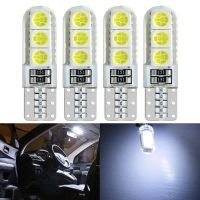 ♠ 4 PCS Car Signal Light T10 W5W LED Bulb 5050 6SMD 12V 7500K White Auto Trunk Wedge Side License Plate Lamps Silicone Waterproof