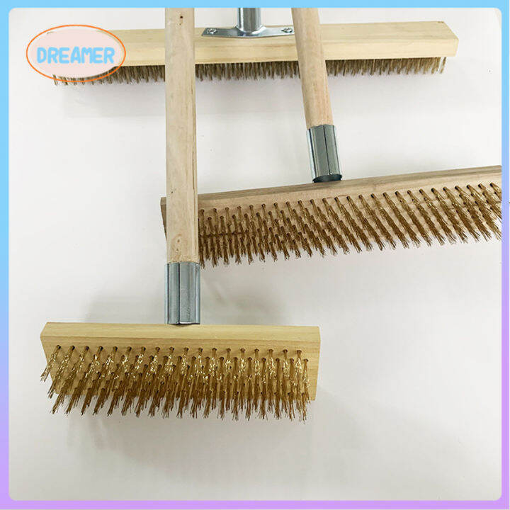 20/30cm Stainless Steel Wire Floor Brush with Wood Handle for Bristle