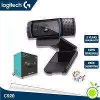 Logitech เว็บแคม C920 PRO HD,วิดีโอพร้อมเสียงสเตอริโอ1080P (At30 Fps),เลนส์กระจก Full HD,ไมโครโฟน2ตัว,ความยาวสาย5ft,USB,สำหรับ Skype,Hangents,Google, Facetime