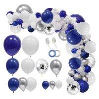 「 ANN Hardware 」145 Pcs NavySilver Ballointensive SilverBalloon Arch Graduation Party ตกแต่งวันเกิดงานแต่งงาน