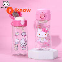 I Know Kids ขวดน้ำ Hello Kitty ปลอดสาร BPA ขวดการ์ตูนสำหรับเด็กวัยหัดเดิน450มล./15ออนซ์