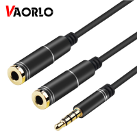 VAORLO 3.5 มิลลิเมตรแจ็คหูฟังเสียงS Plitterอะแดปเตอร์ 1 ชาย 2 หญิงขยายAuxเคเบิ้ลสำหรับiPadหัวเว่ยMP3/4 เครื่องเล่นซีดี