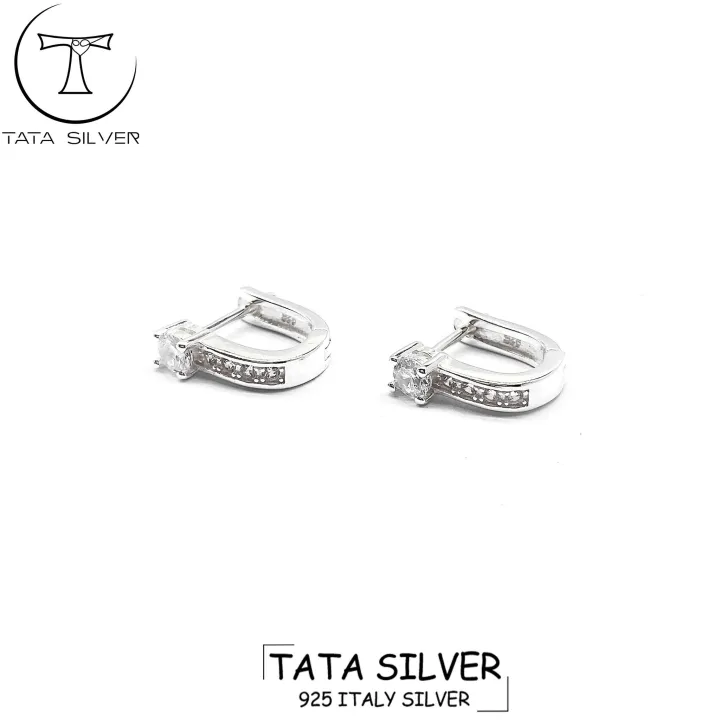 TATA Silver 92.5 Genuine Italy Silver New Simple Plain Clip Earrings