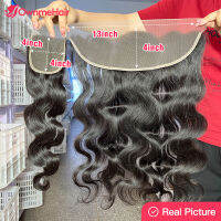 Body Wave 13X6 13X4โปร่งใสลูกไม้ด้านหน้าผมมนุษย์บราซิล4X4ลูกไม้ปิดนุ่มและมองไม่เห็น Pre Plucked Bleached Knots