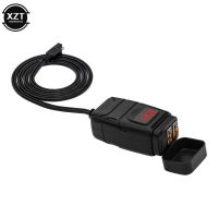 QC3.0 Dual USB Motorcycle Charger Waterproof Quick Charger Vehicle-Mounted Switch 12V Power Supply Adapter Moto Accessories