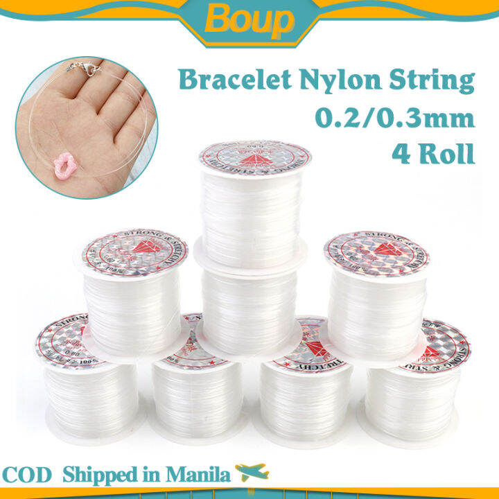 4 Roll Bracelet Nylon String 0.20.3mm No Elasticity Jewelry Nylon Cord