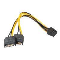 15Pin คู่ SATA สำหรับ PCIe ชาย8Pin(6 + 2) การ์ดแสดงผลชายสายไฟ