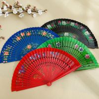 Folding Fan Hollow Out Double-sided Dancing Fan Craft Gift Dancing Printing Wood Spanish Hand Fan Party Supplies