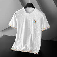 เสื้อยืดปักลายตัวอักษรความหรูหราสูงสุดคอกลม2023สำหรับฤดูร้อน