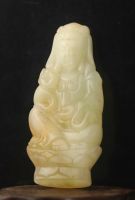 ZZOOI Old China Natural Jade Hand Carved statue buddha guanyin pendant i