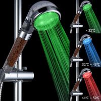 Pressurized wate Big LED Shower Head Sprinkler Negative Ions Anion Temperature Sensor RGB Color Showerheads