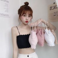 [A LIKE] สายรัดบาง Bralette ชุดชั้นในเซ็กซี่ห่อ Tube Top ชุดชั้นในไม่มีรอยต่อ Softfor WomenPush UpBackless Camisole