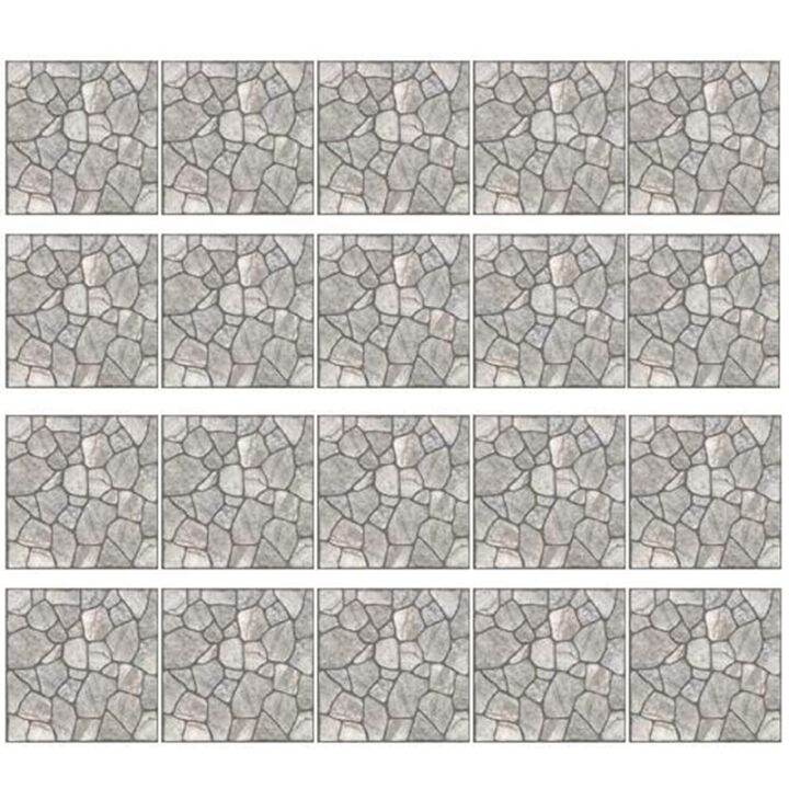 20Pcs DIY Square Decals Kitchen Bathroom Wall Tile Stickers 3D Stone