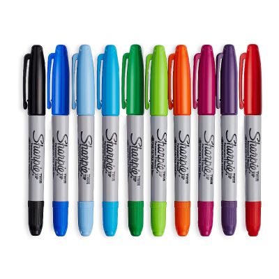 ปากกาเขียนแผ่นพลาสติก Permanent Marker Sharpie (ชาร์ปี้)  ปากกา2หัว 0.3mm และ 1.0mm ปากกากันน้ำ