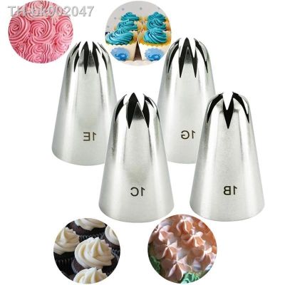 ♘✴✖ 4pcs Large Icing Piping Nozzles For Decorating Cake Baking Cookie Cupcake Piping Nozzle Stainless Steel Pastry Tips
