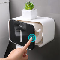 ECOCO Waterproof Toilet Paper Holder Plastic Wall Mounted For Toilet Paper Towel Bathroom Shelf Storage Box Tray Roll Holder